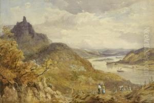 Blick Auf Den Rhein Mit Der Burg Drachenfels by Thomas Pyne