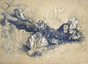 Figures By A Cottage