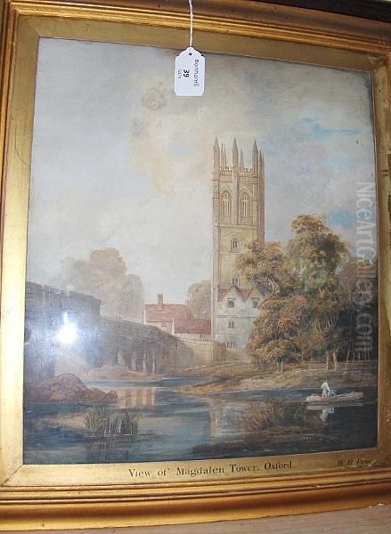 Magdalen Tower, Oxford, Inscribed Verso - view 1