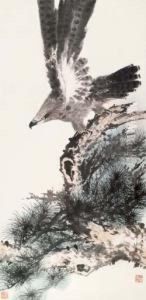 Pine Tree And Eaglet by Yun Qiao
