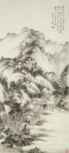 Landschaftsrolle by Huang Qifeng