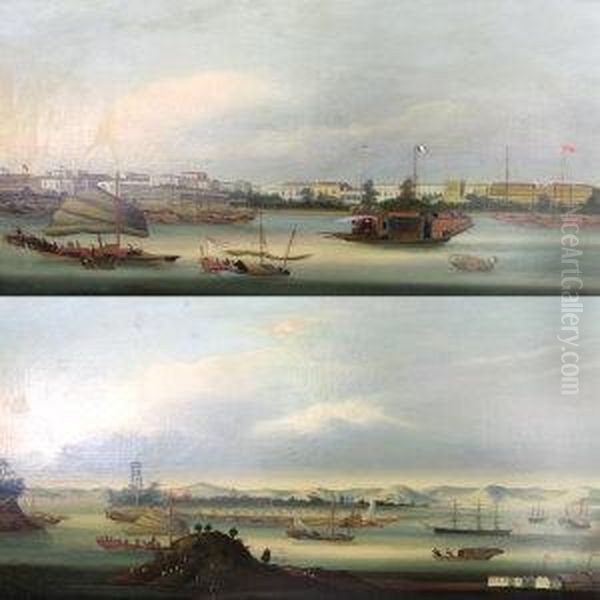 View Of Whampoa Anchorage And Thecanton Hongs - view 1