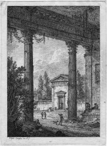 Antike Ruinenvorhalle Mit Zwei Saulen by Angelo I Quaglio