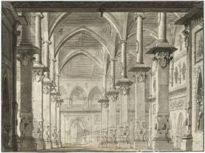Innenansicht Einer Palasthalle by Angelo Ii Quaglio