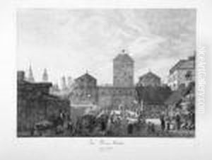 Marktplatz Zu Munchen - Isarthor Zu Munchen, Erbaut Um by Domenico II Quaglio