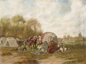 Marketenderin Bei Lagernden Soldaten by Franz Quaglio