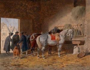 Gesprach Im Stall by Franz Quaglio