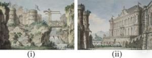 Two Stage Designs: A Fortress On A Mountain, And Lothar Castle by Lorenzo I Quaglio