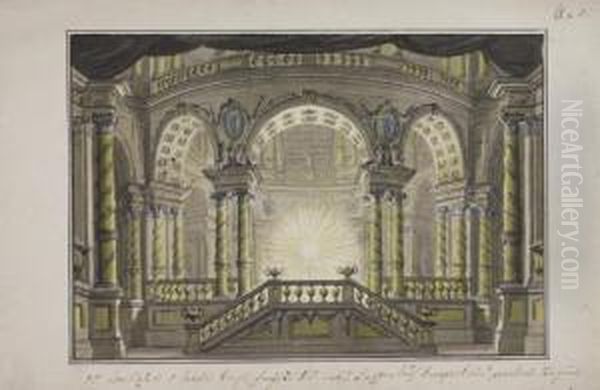 A Stage Design: The Interior Of A Temple - view 1