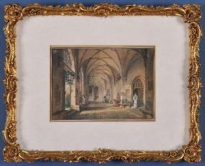 Interior View Of A Cloisters by Simon Quaglio