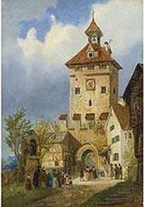 Stadtansicht Mit Stadttor Und -turm by Simon Quaglio