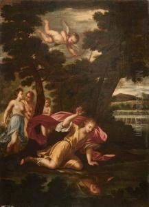 Cupido Scocca La Freccia D'amore A Narciso by Luigi Quaini