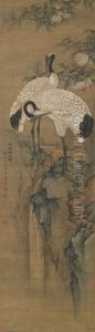 Cranes And Peaches by Shen Quan