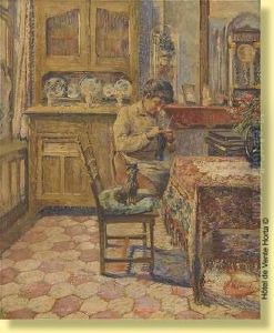 La Tricoteuse Et Sa Compagne by Henry Quantin