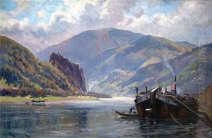 Blick Uber Die Elbe Auf Burg Schreckenstein