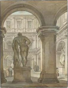 View Of The Farnese Hercules In The Portico Of The Courtyard Of Thefarnese Palace, Rome