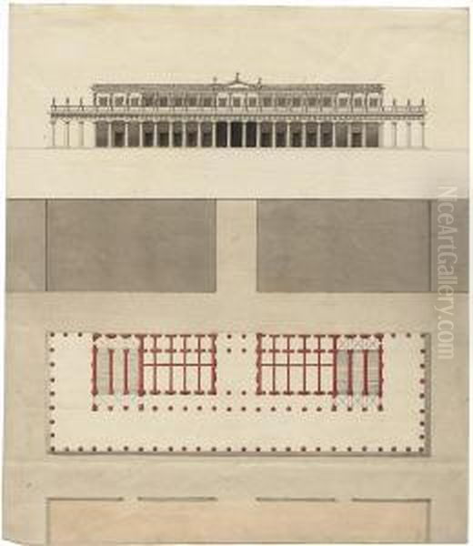 Fassade Und Grundriss Eines Italienischen Palazzo - view 1