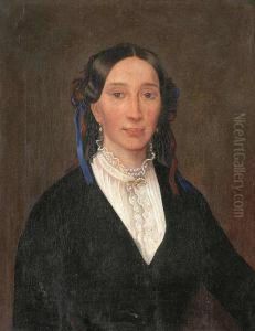 A Portrait Of A Young Lady by Johann Zacharias Quast