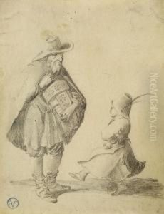 Drehorgelspieler Undtanzendes Kind by Pieter Jansz. Quast