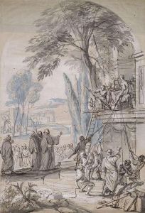 Positioning Of A Statue. by Jan Erasmus Ceder Quellinus