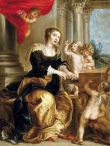 Klavierspelende Sint-cecilia Omgeven Door Engeltjes by Jan Erasmus Ceder Quellinus
