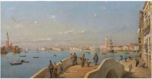 View Of The Lagoon, Venice by Luigi Querena