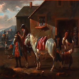 The White Horse Is Being Shoed by August Querfurt