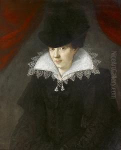 Portraitde Dame A La Colerette Blanche by Francois, the Elder Quesnel