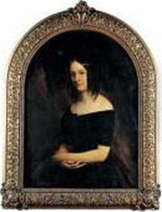 Portrait De Jeune Femme En Robe Noire by Eugene Quesnet