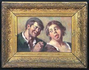 A Laughing Couple by Fritz Quidenus