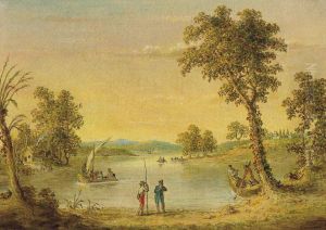 Landscape With Figures And Boat by John Quidor