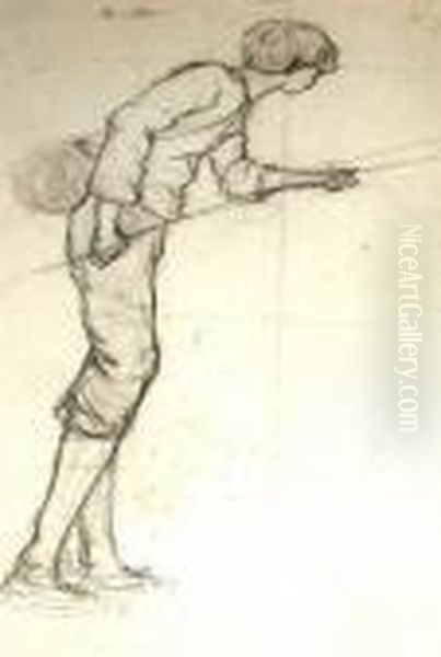 Study Of Boy Fishing - view 1