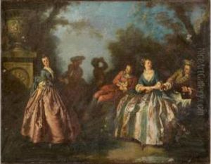 Fete Galante Dans Un Parc by Pierre Antoine Quillard