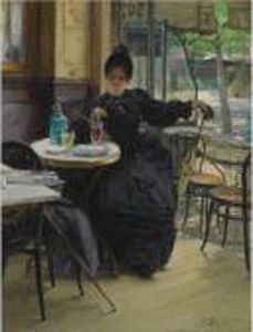 Au Cafe by Paul Francois Quinsac