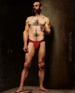 Nudo Virile Con Drappo Rosso by Paul Francois Quinsac