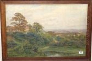 The Sun's Last Gleam, View At Limpsfield, Surrey by Alfred Robert Quinton
