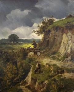 Landschaft Mit Schafherde by Clement Quinton