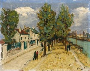 La Rue Au Bord Du Quai by Alphonse Leon Quizet