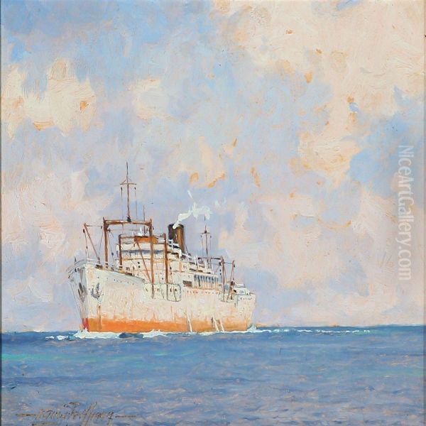 Seascape With A Ship On Open Sea - view 1