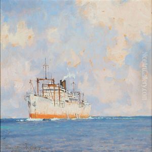 Seascape With A Ship On Open Sea thumbnail