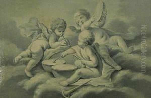 Three Putti Playing Musical Instruments - view 1