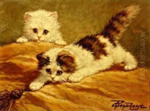 Twee Spelende Katjes by Cornelis Raaphorst