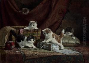 Five Playfull Kittens by Cornelis Raaphorst
