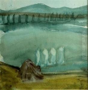 Landschaft Mit Allee by Vaclav Rabas