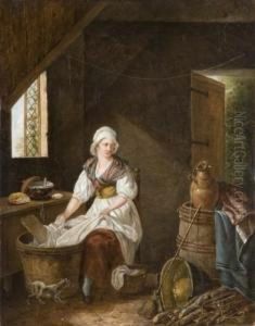 Lessiveuse Dans Un Interieur