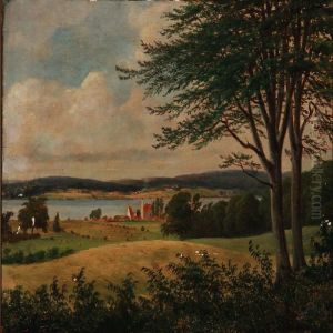 Ved Fredensborg, Bag Ved Store Kro - Udsigt Over Esrum So by Niels Gronbek Rademacher