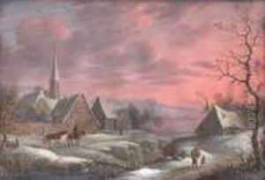 Paysage D'hiver by Abraham Rademaker