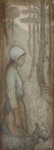 Breton Girl With Goat by Isobel, Iso Rae