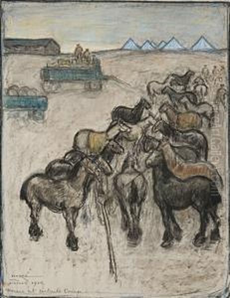 Horses At Details Camp, Etaples - view 1