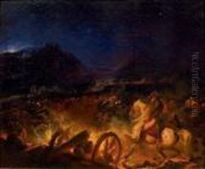 Scene De La Bataille Du Mont - Thabor by Auguste Raffet